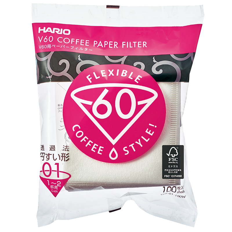 Hario V60-02 Filters - White or Natural (100 pack)